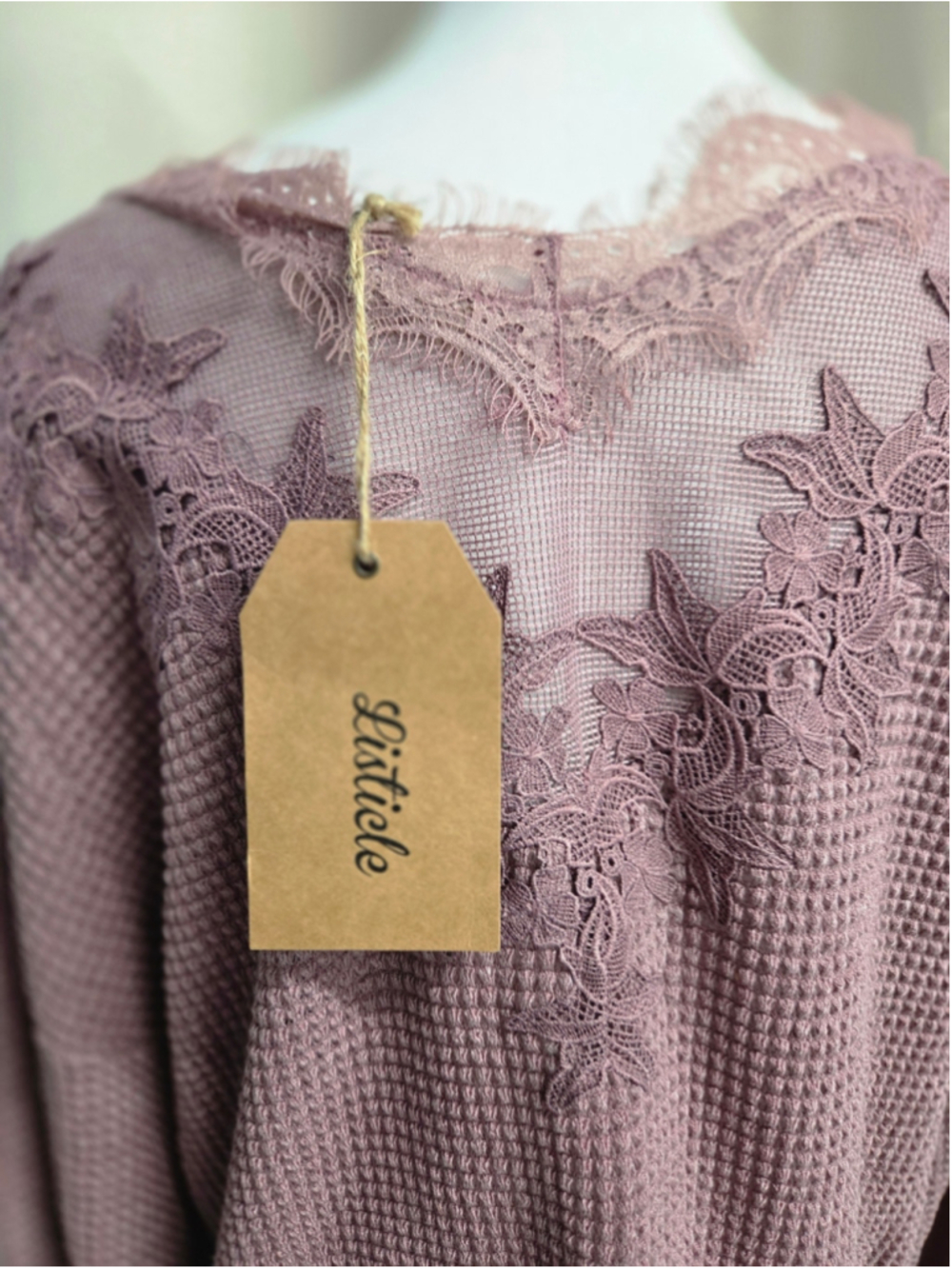 NWT Listicle Dusty Rose Sweater Feminine Boho Cottagecore Cozy Romantic Size S - Picture 3 of 6